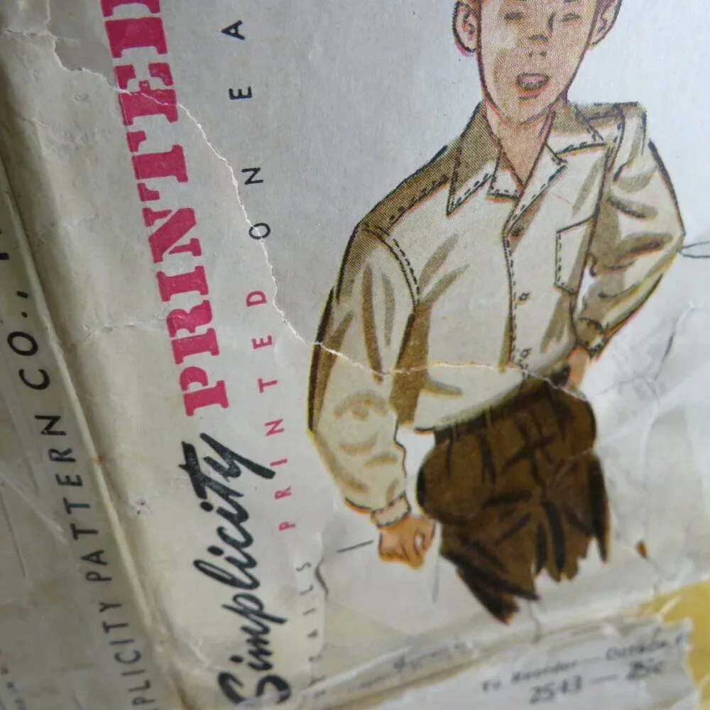 Simplicity 2543 sewing pattern Boys size 10 Shirt (complete)